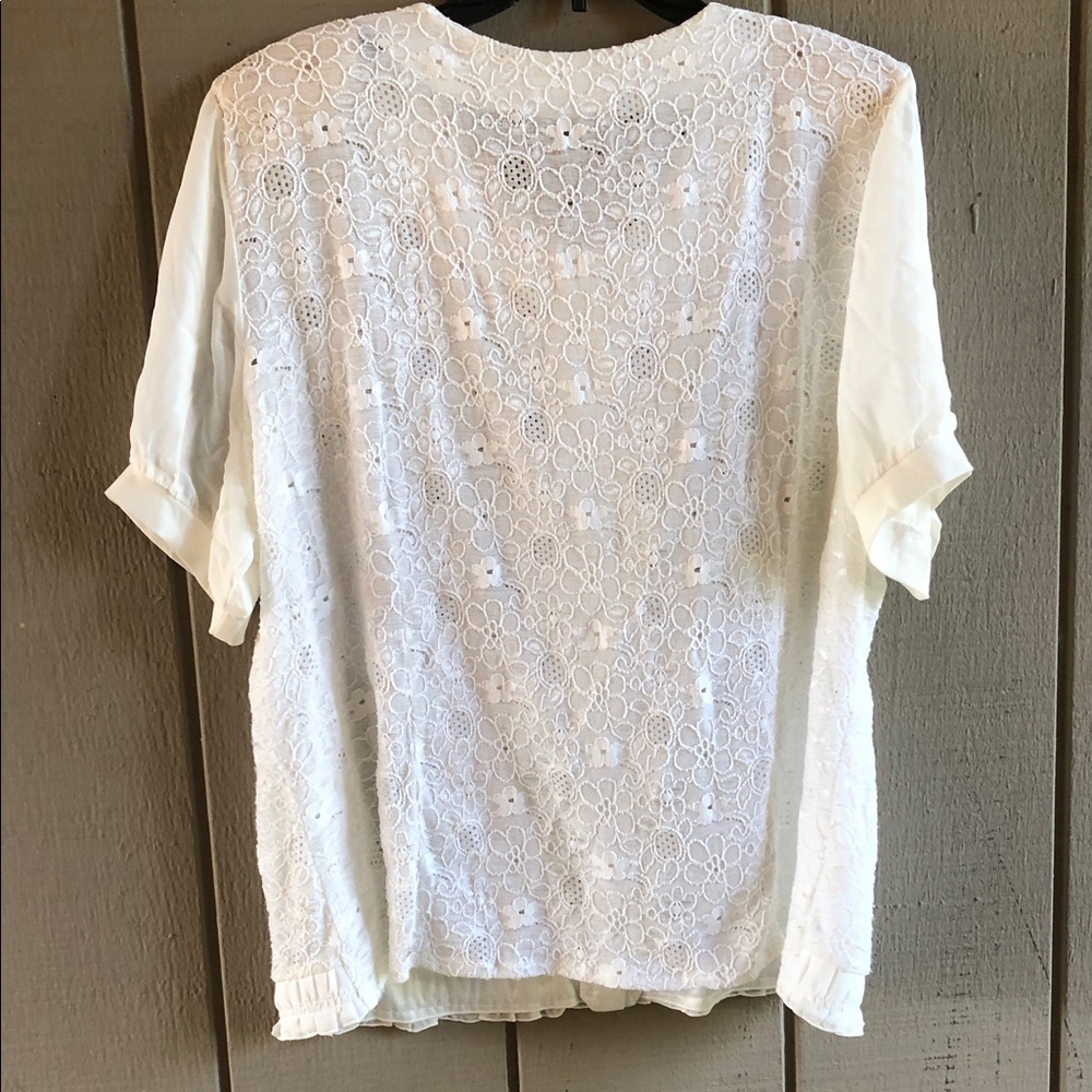 Catherine Lace Ruffle Button-Front Blouse - Picture 6 of 9